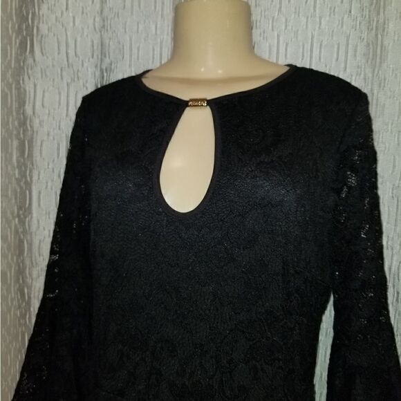 Vfshow Womens Floral Lace Keyhole Front Ruffle Bell Sleeve Formal Evening Large - Picture 5 of 14